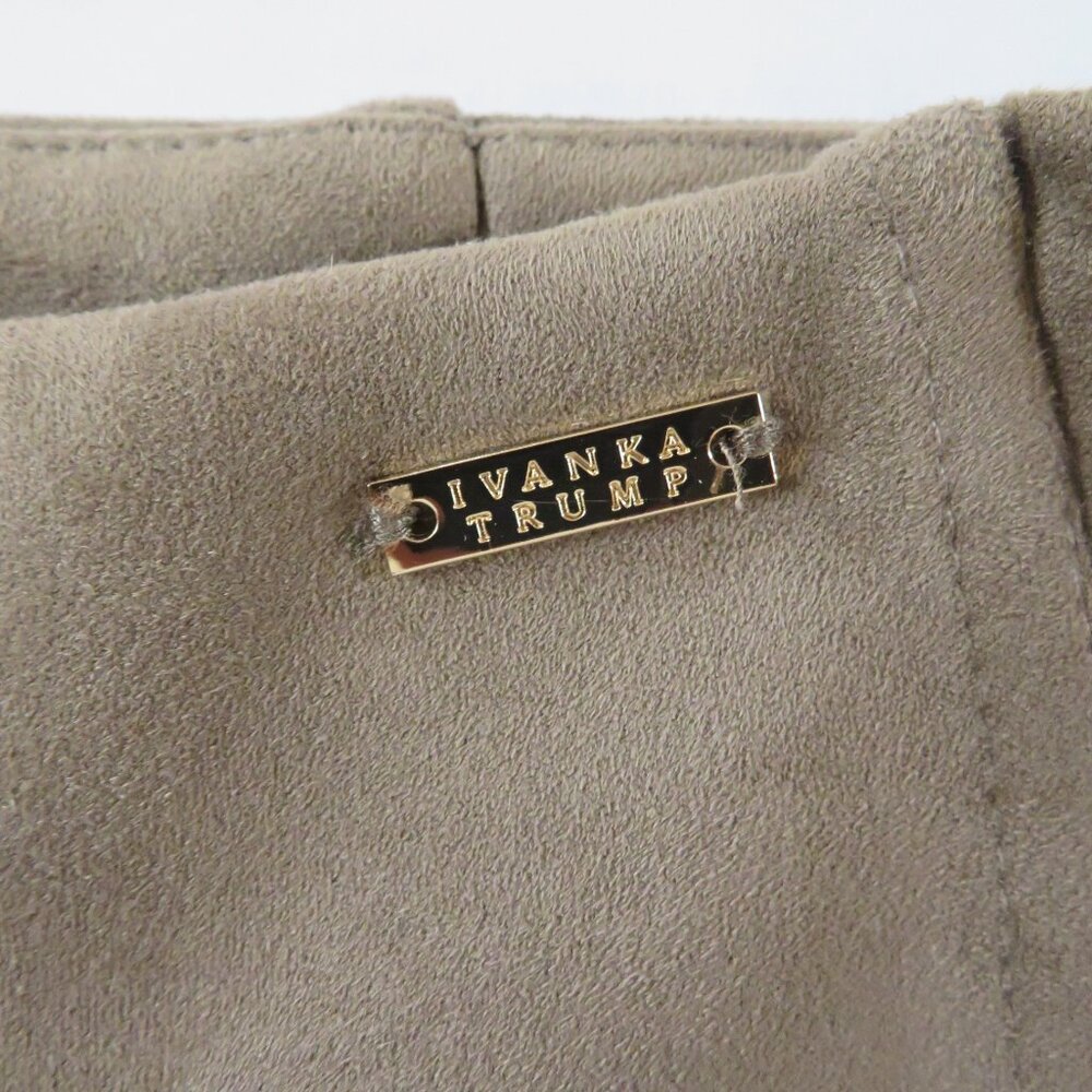 Ivanka Trump Faux Suede Ankle Pants M Dark Taupe - Picture 5 of 7